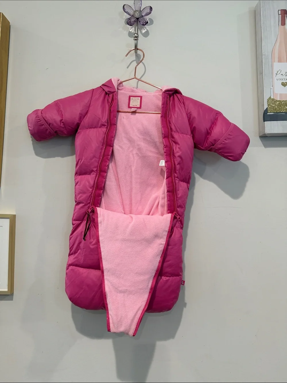 GAP Hot Pink Puffer Sleep Sack with Hood